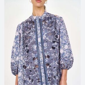 Christy Lynn Maryam Floral Cutout Blouse NWT